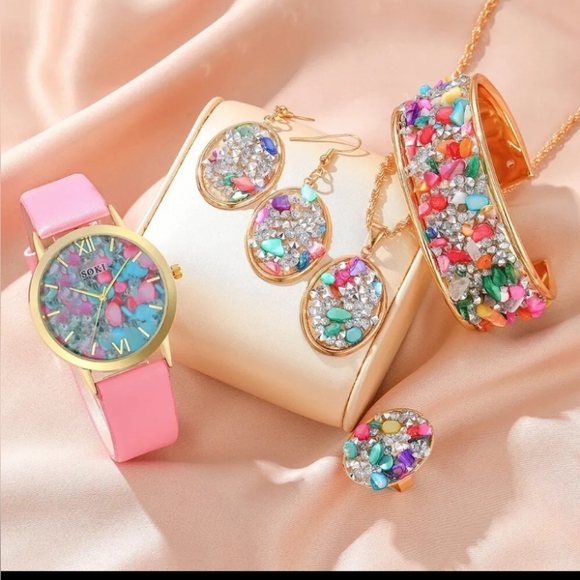 Jewelry - 6 pc Rhinestone Luxury Women's Watch Set